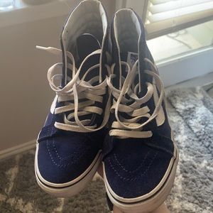Blue high top vans
